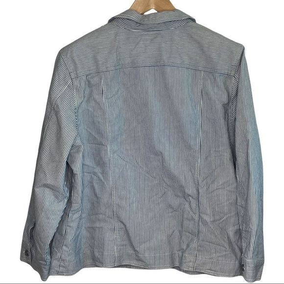 CJ BANKS micro stripe button down cotton jacket 2X - Picture 3 of 7